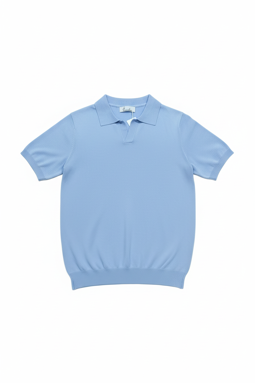 Polo uomo in filo di cotone Bianco – vista con maglia – I Narcisi