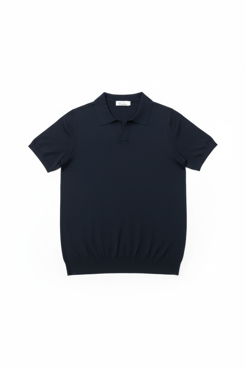Polo uomo in filo di cotone Nero – vista con maglia – I Narcisi