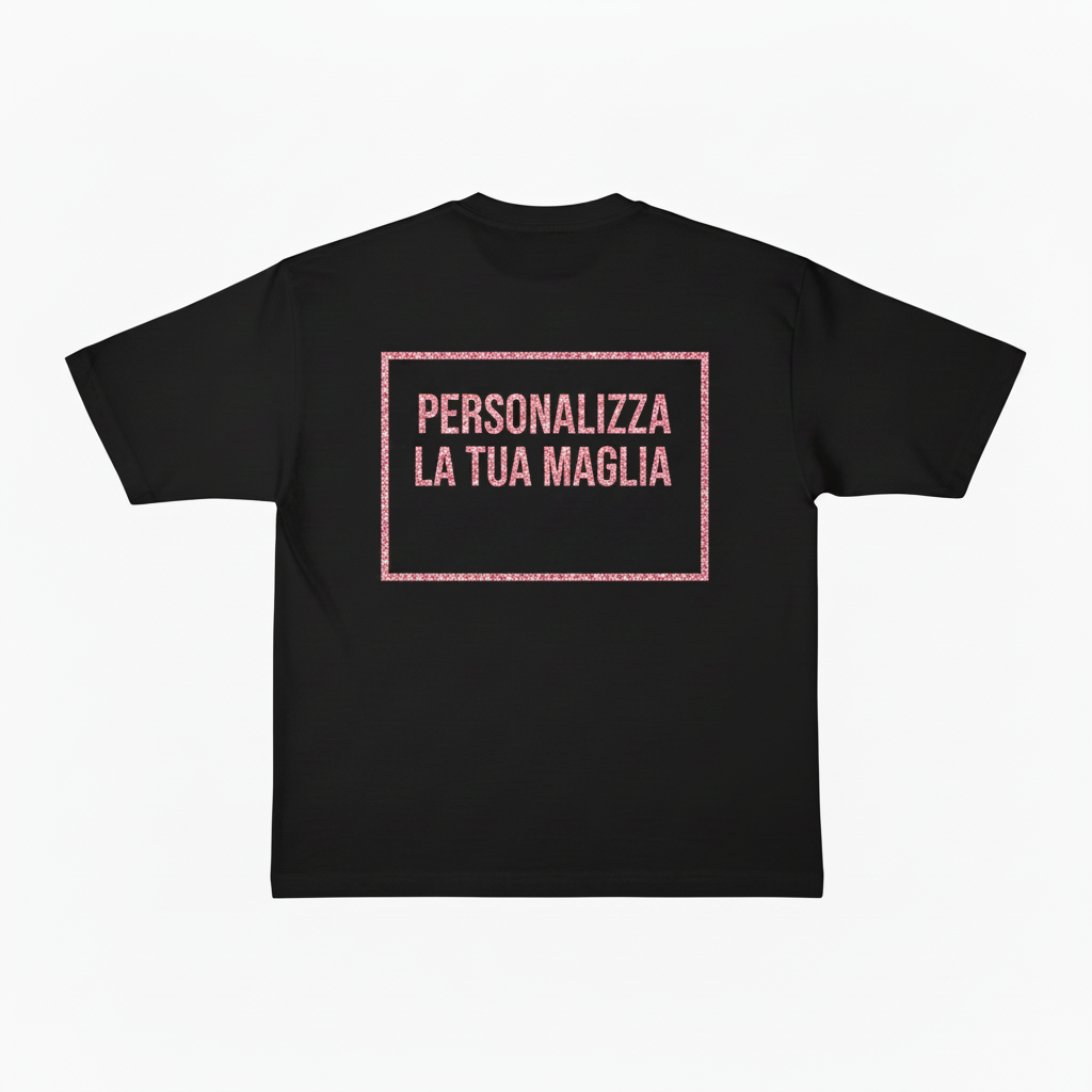 Maglia Scritte Virali Personalizzabile con Stampa Brillantinata