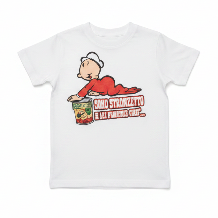 T-Shirt Bambino "Sono Stronzetto e mi piaccio così" Bianca – Mini Me Made in Italy