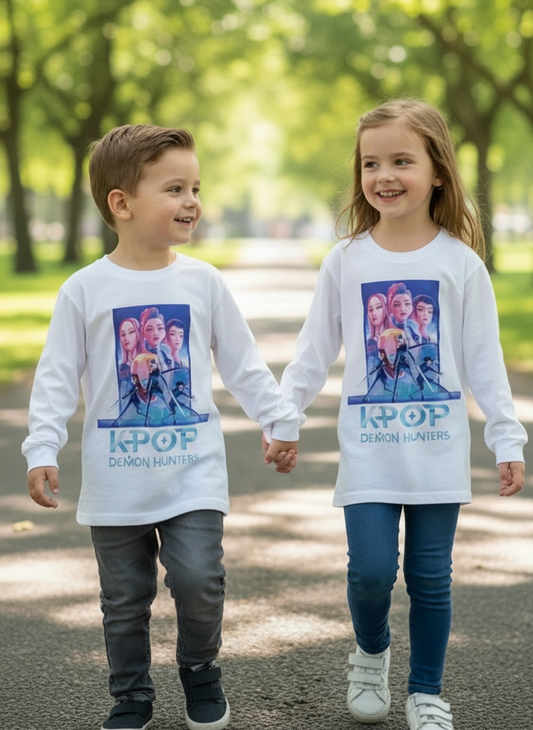 Maglia Bambino Manica Lunga con Stampa K-POP – 6-11 Anni Trendy