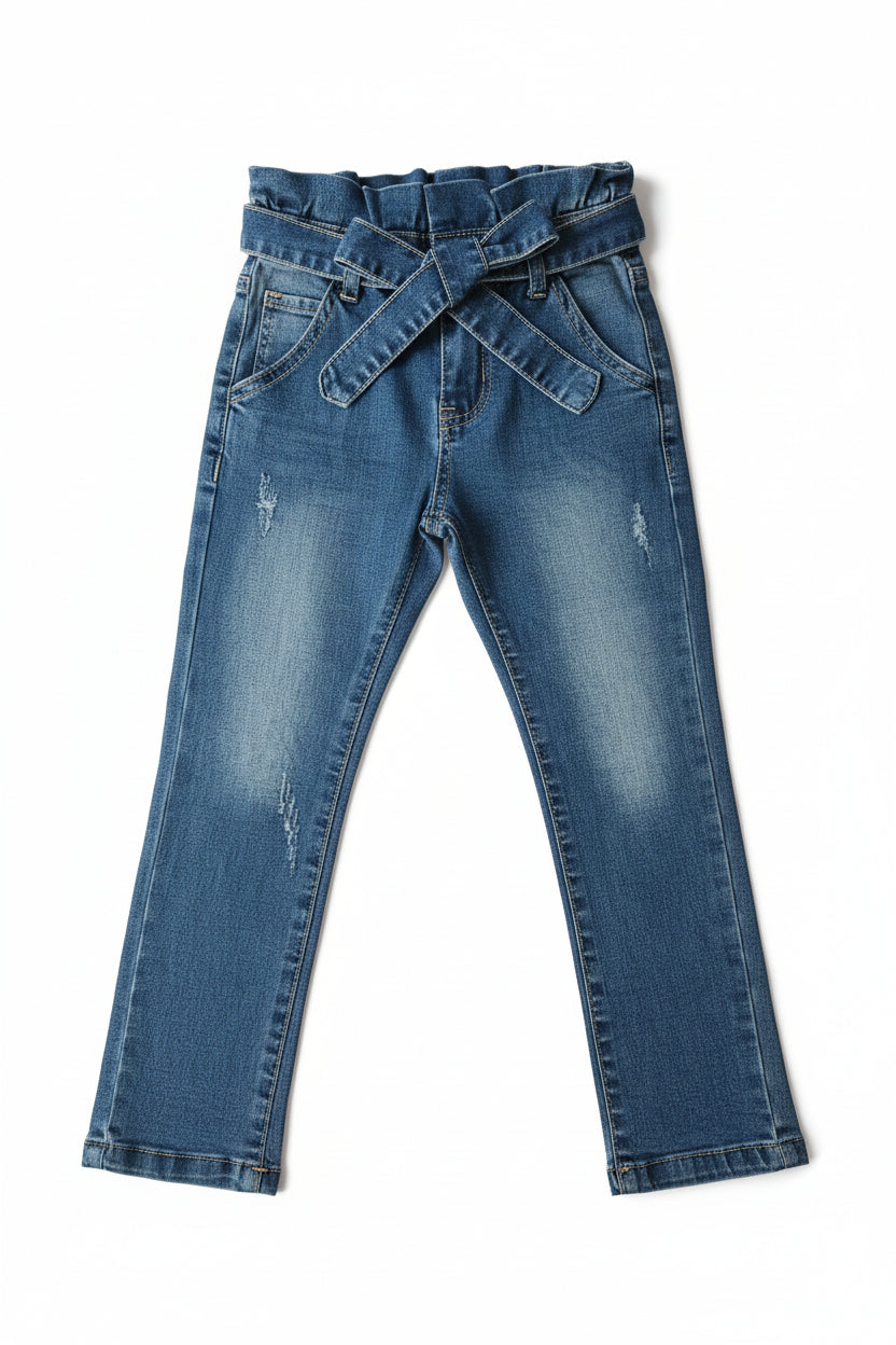 Jeans Bambina Denim Classici Comodi 4-12 Anni