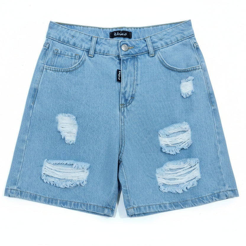 Bermuda Jeans Bambino con Strappi – Made in Italy