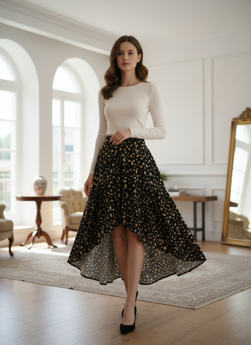 Gonna Asimmetrica Donna Made in Italy – Taglia Unica Moderna Versatile