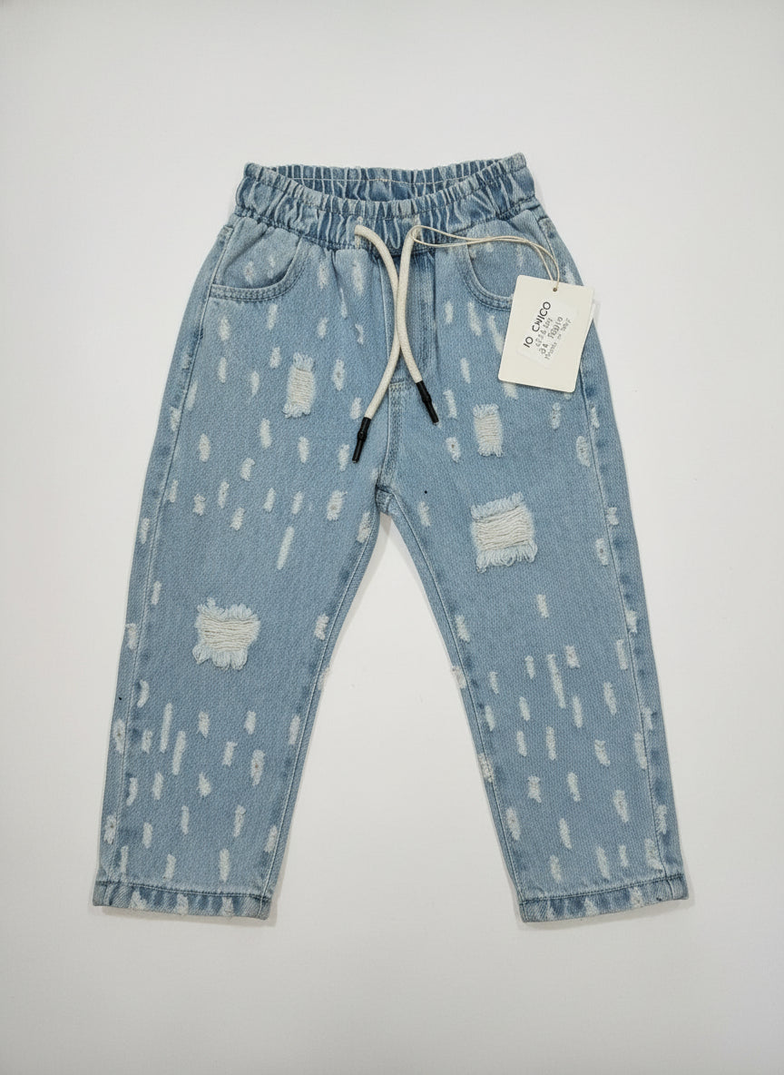 Jeans Unisex Bambino Effetto Strappato Made in Italy – 3-7 Anni Trendy