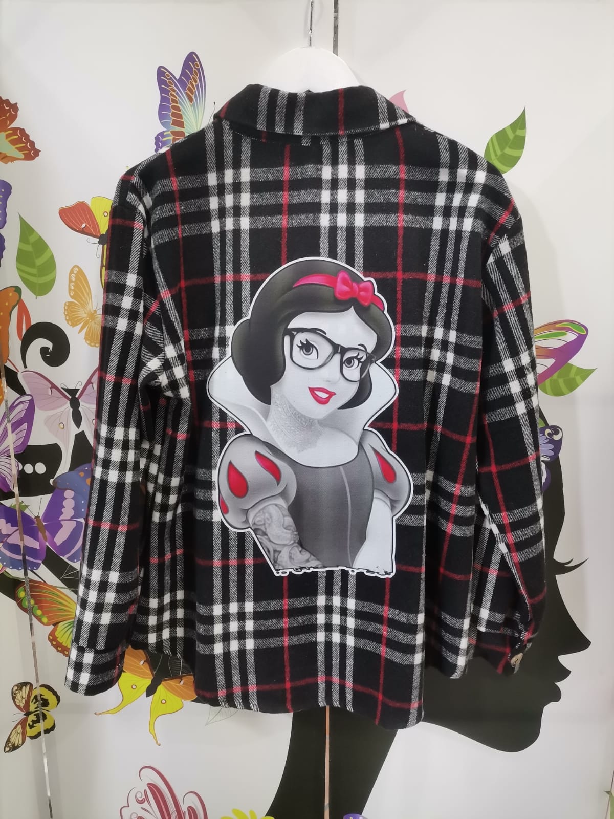 Camicia donna in flanella con stampa – fantasia esclusiva cartoon & casual-chic