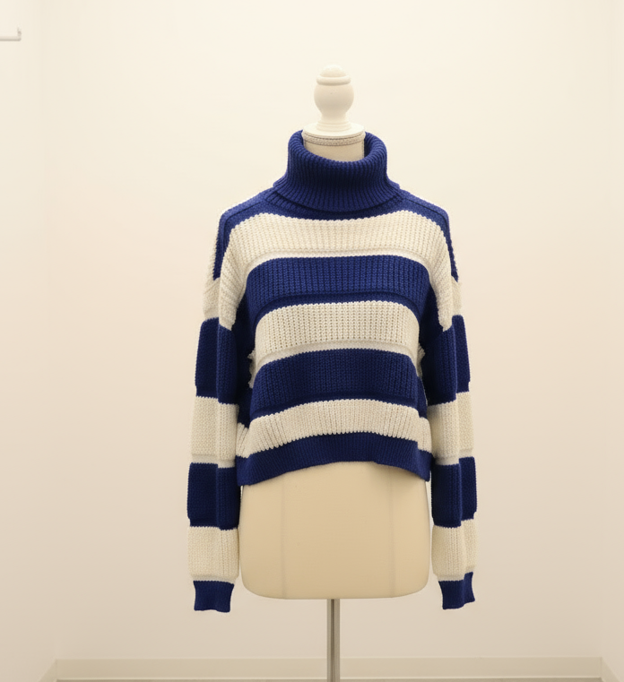 Dolcevita Donna a Righe Taglia Unica – Made in Italy Elegante Versatile