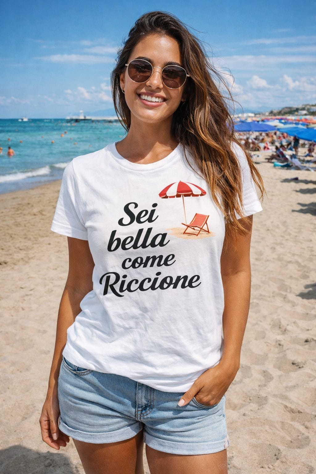 T-Shirt Donna "Sei Bella come Riccione" – Made in Italy