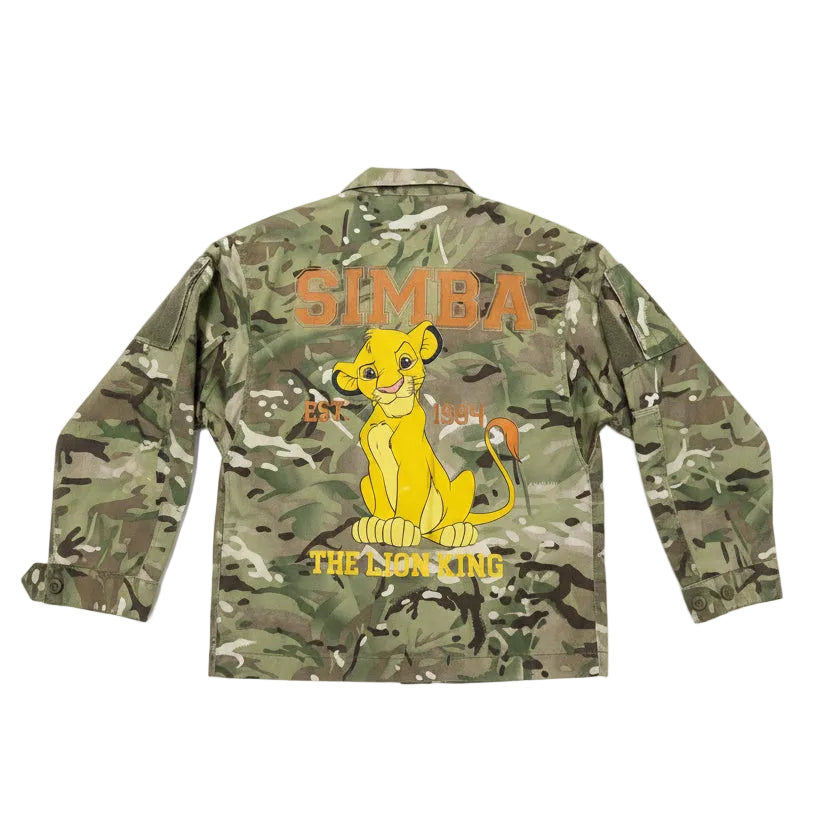 Giacca Militare Mimetica Stampa Simba – Streetwear Pop Art Unisex | I Narcisi