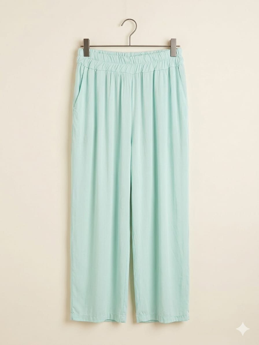 Pantalone Verde in Satin - I NARCISI
