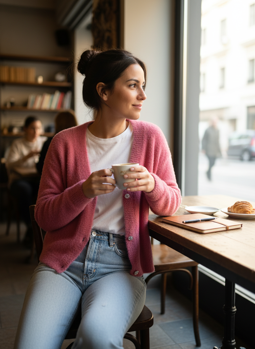 Cardigan Donna in Morbido Filato con Bottoni Gioiello – Made in Italy Elegante