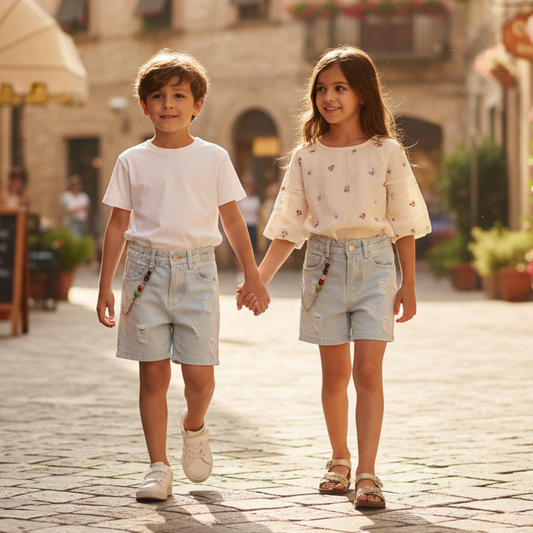 Pantaloncino Jeans Baby – Denim Morbido Made in Italy