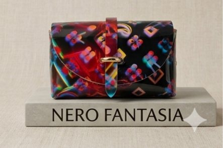 Mini Narcisa borsa vera pelle colore Nero Fantasia con catenella dorata – I Narcisi