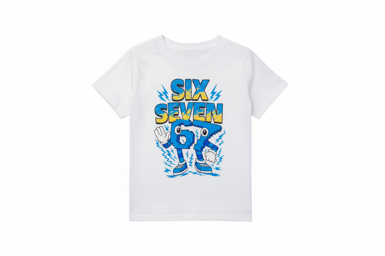 T-shirt Bambini Brainrot 'Six Seven' – Stampa Virale Made in Italy