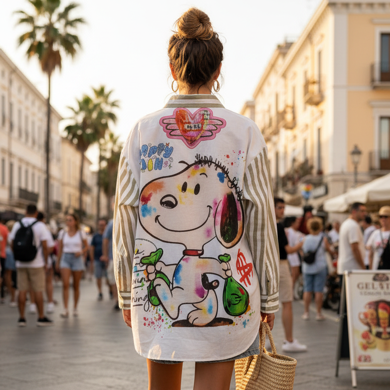 Camicia Donna Cartoon Snoopy – Stampa Pop Art Made in Italy | I Narcisi