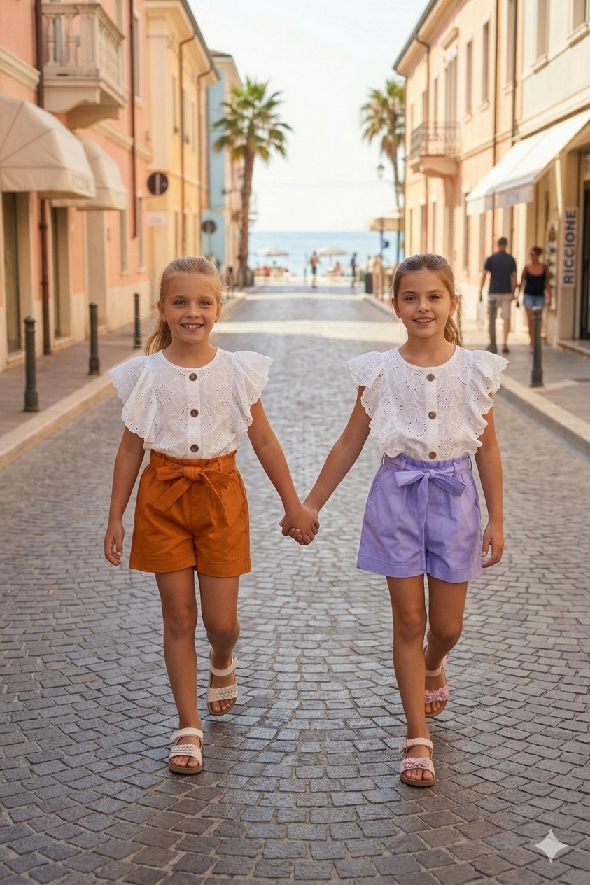 Completino a Pantaloncino da Bambina – Made in Italy