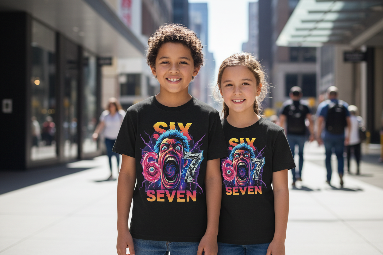 T-shirt Bambini Brainrot 'Six Seven' – Stampa Virale Made in Italy