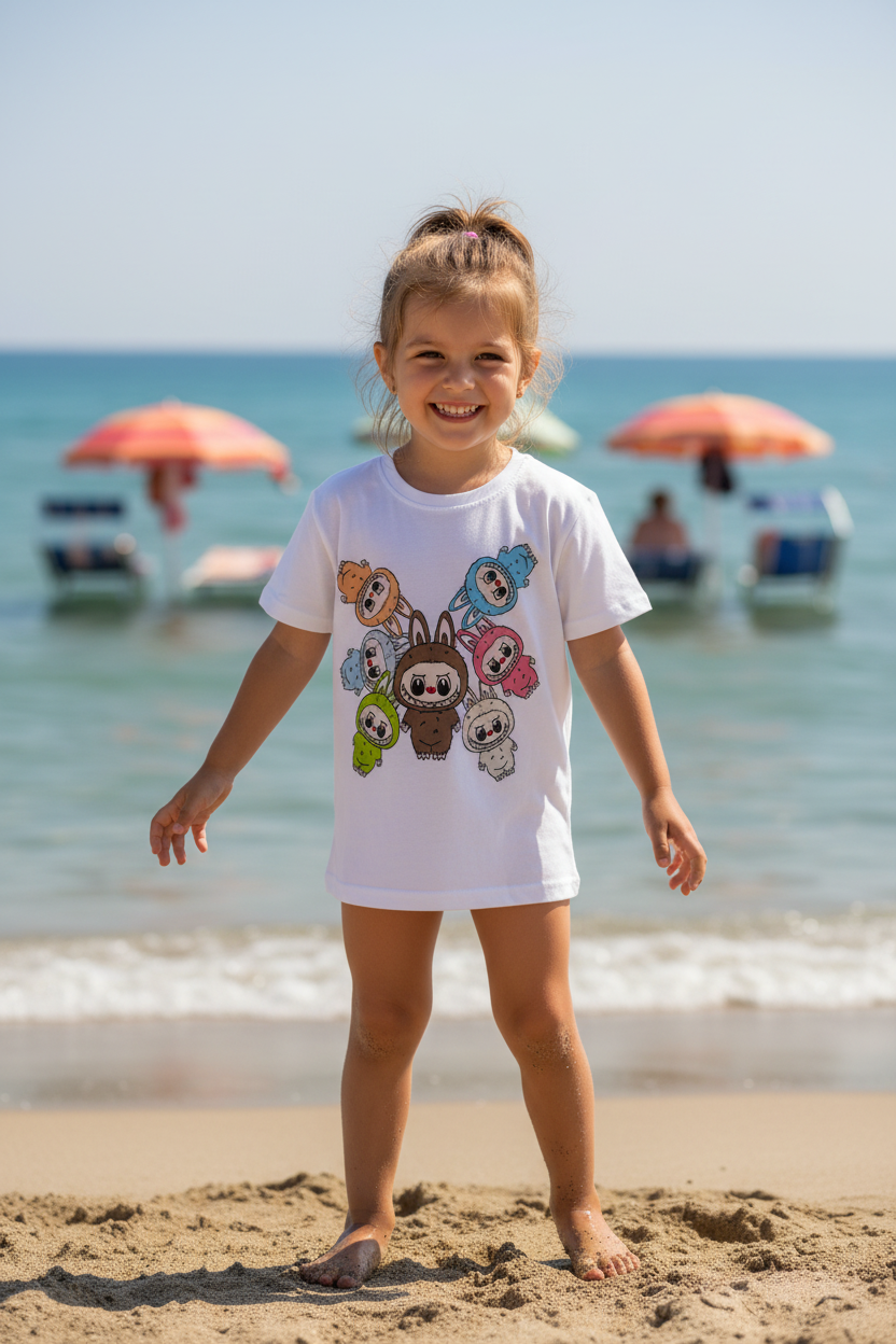 T-shirt Bambina Labubu – Cotone 100% Made in Italy