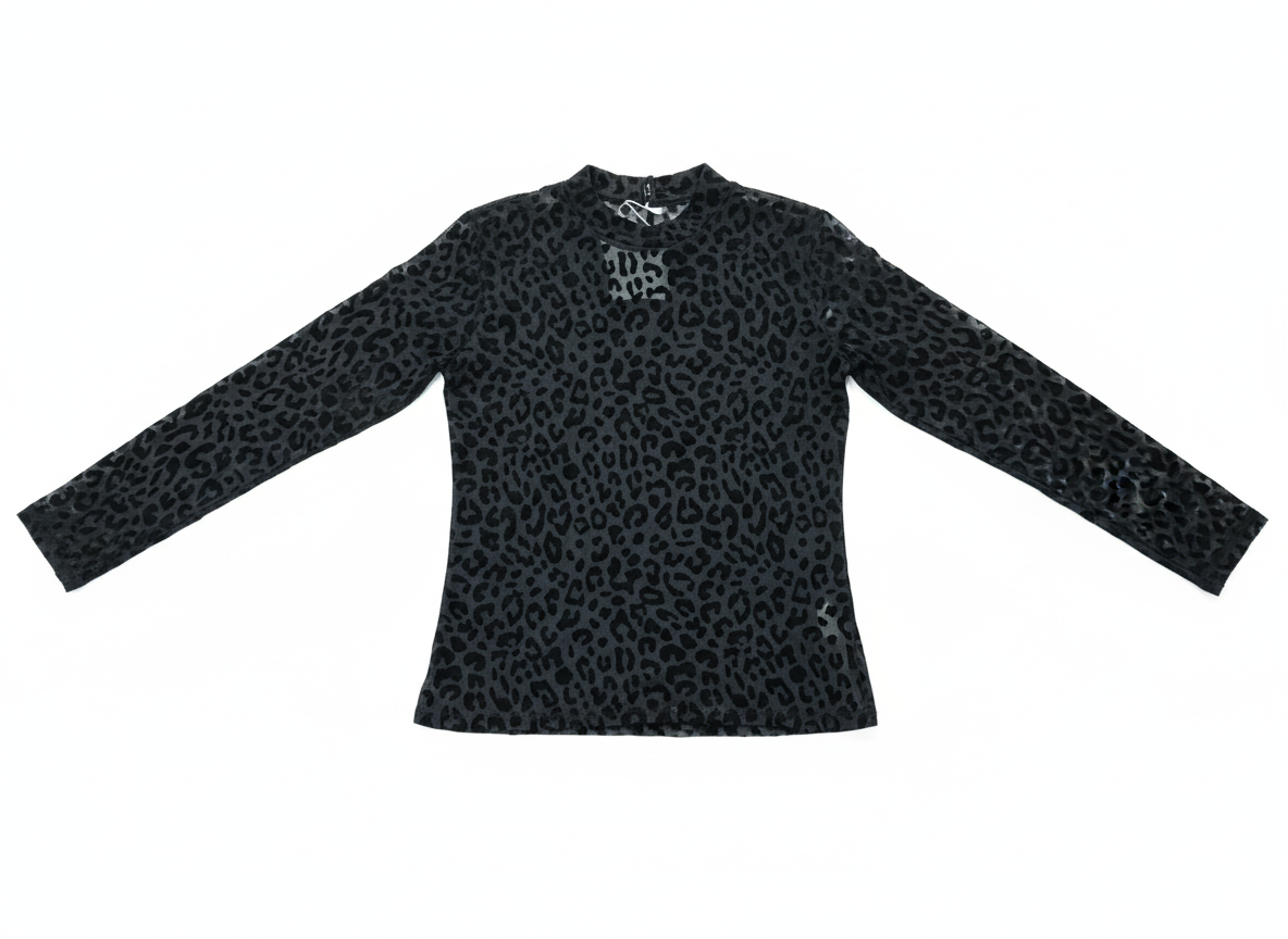 Maglia Donna Manica Lunga Effetto Velluto Maculata – Made in Italy Elegante