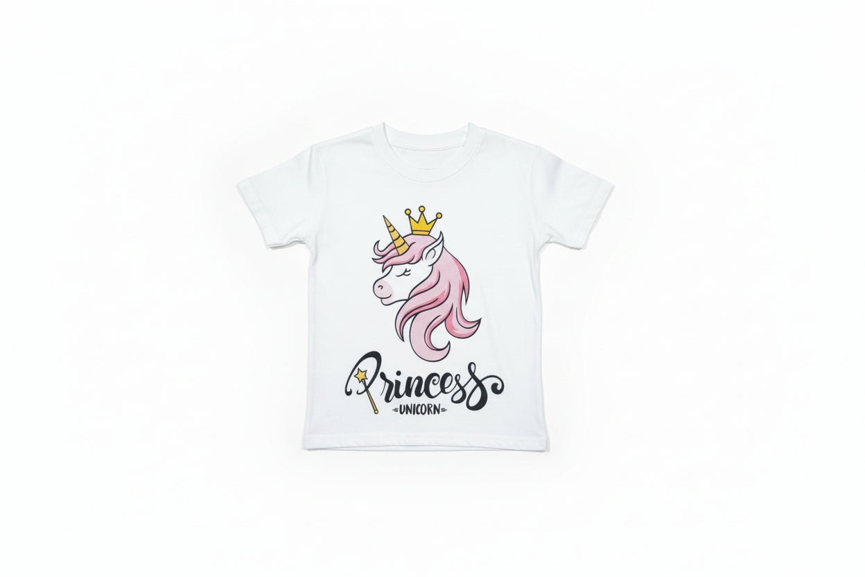 T-shirt Princess Unicorno Bambina – Stampa Colorata Made in Italy