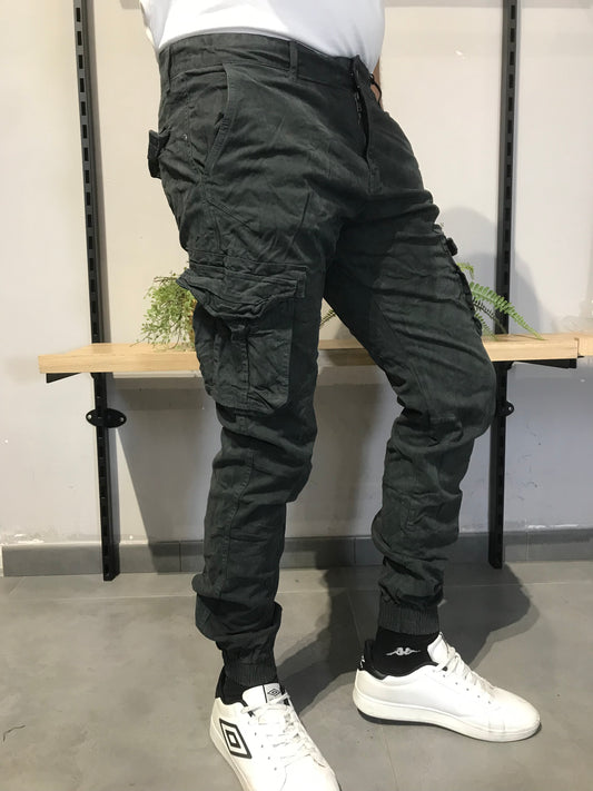 Pantalone Cargo Uomo Invernale – Blu e Grigio, Stile Streetwear