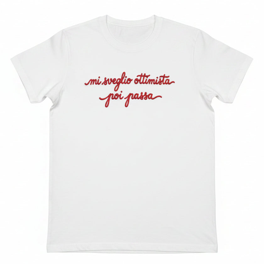 T-Shirt Donna Taglia Unica con Frasi Ironiche Stampa Effetto Ricamo