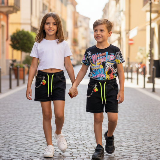 Pantaloncino Jeans Baby Nero – Made in Italy