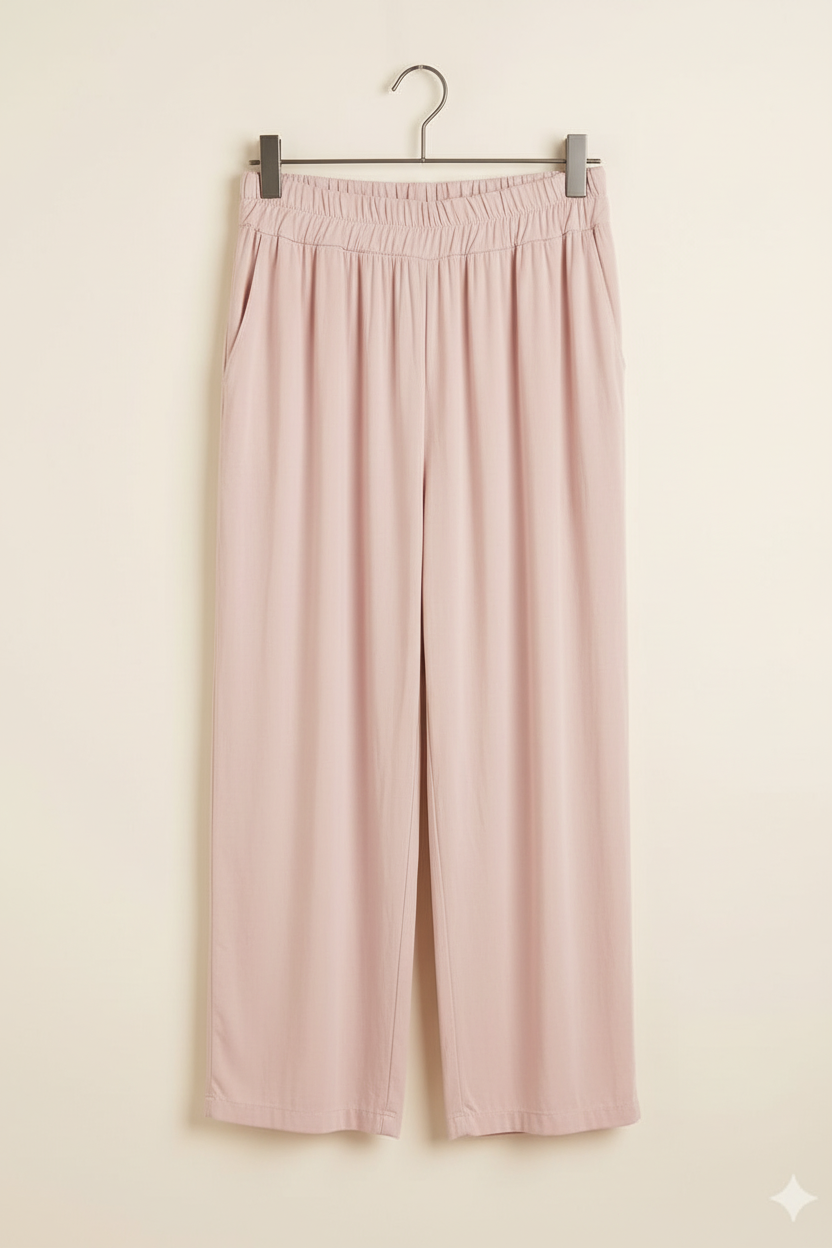 Pantalone Rosa in Satin - I NARCISI