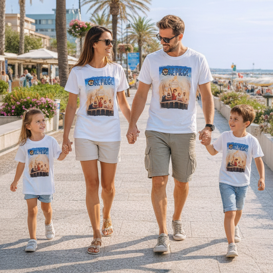 T-shirt ONE PIECE Collezione Minime Adulti e Bambini Made in Italy