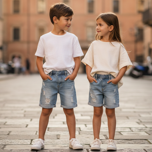 Pantaloncino Jeans Baby con Catena – Made in Italy