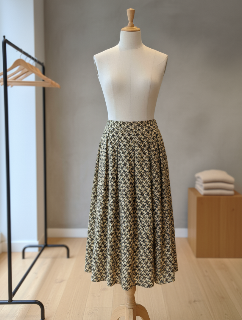 Gonna Midi Donna Fantasia Geometrica – Eleganza Made in Italy Taglia Unica Versatile