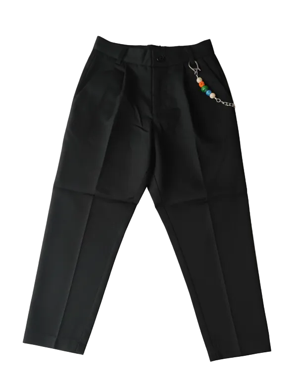 Pantalone Elegante Bambino Nero Beige Cerimonie 4-16 Anni