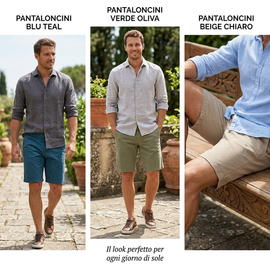 Pantaloncino Uomo con Microfantasia Ricamata – Made in Italy