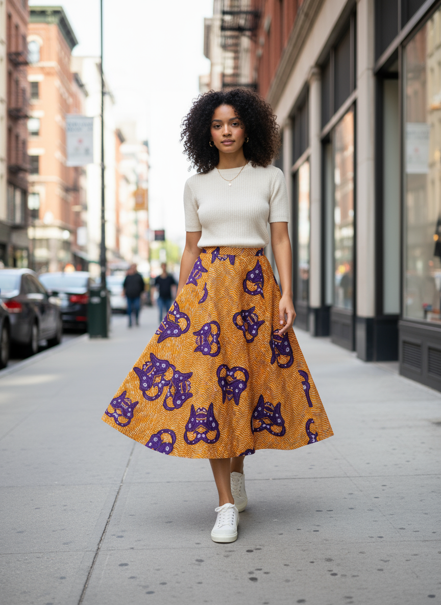 Gonna Lunga Svasata Donna Fantasia Etnica – Stile Vintage Cotone Made in Italy