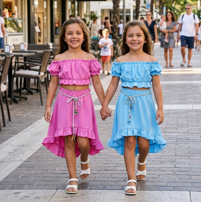 Completo Bambina Gonna e Top – Coordinato Estivo Made in Italy