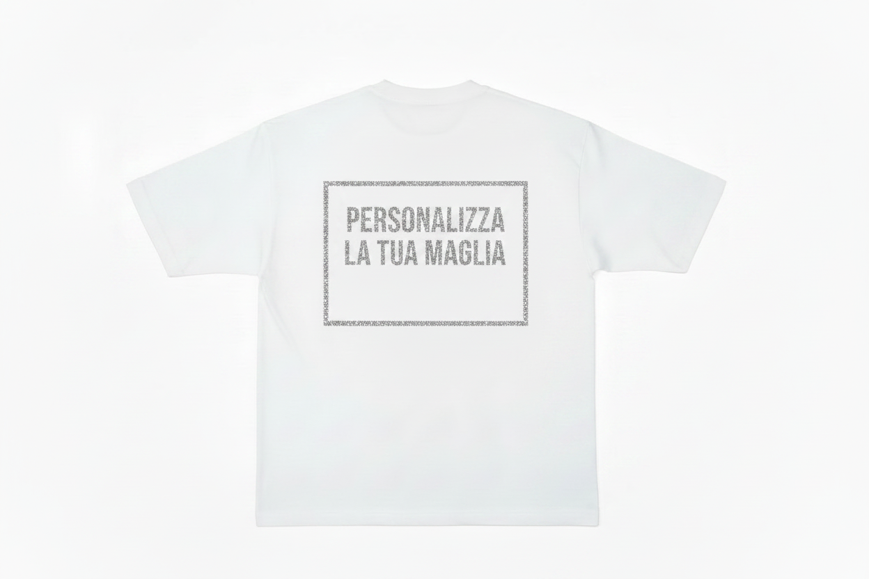 Maglia Scritte Virali Personalizzabile con Stampa Brillantinata
