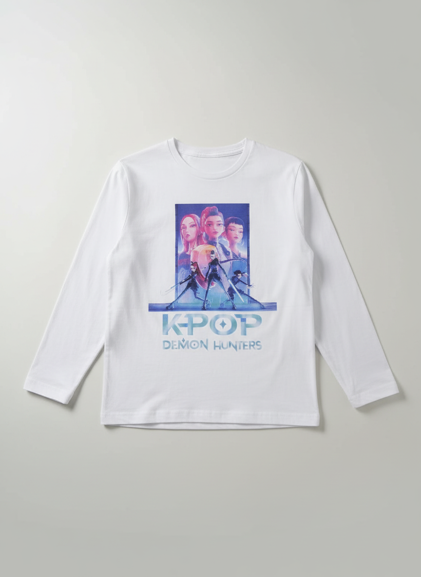Maglia Bambino Manica Lunga con Stampa K-POP – 6-11 Anni Trendy