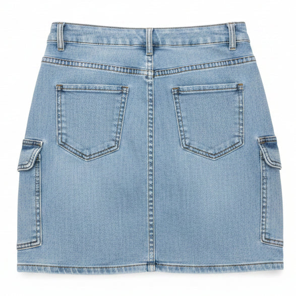 Gonna Corta Jeans Cargo Donna