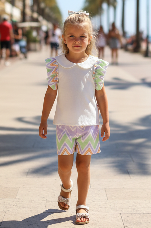 Completo Bambina Pantaloncino e Maglietta – Coordinato Estivo Made in Italy