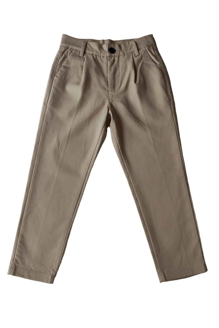 Pantalone Elegante Bambino Nero Beige Cerimonie 4-16 Anni