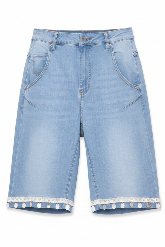 Pantaloncino Jeans con Pendenti Donna – Made in Italy
