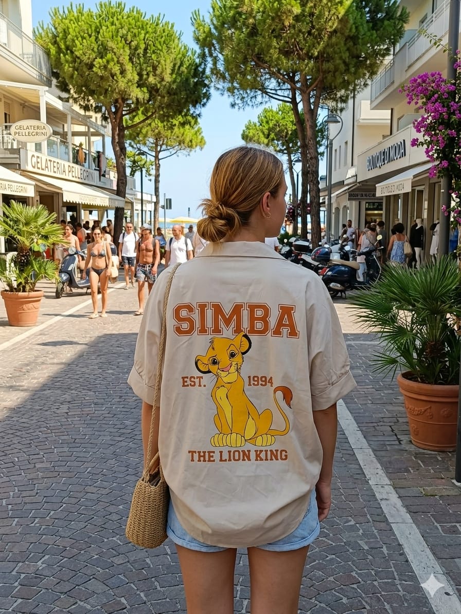 Camicione Donna Oversize in Cotone con Stampa Cartoon – Pezzo Unico