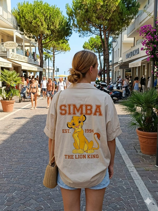 Camicione Donna Oversize in Cotone con Stampa Cartoon – Pezzo Unico