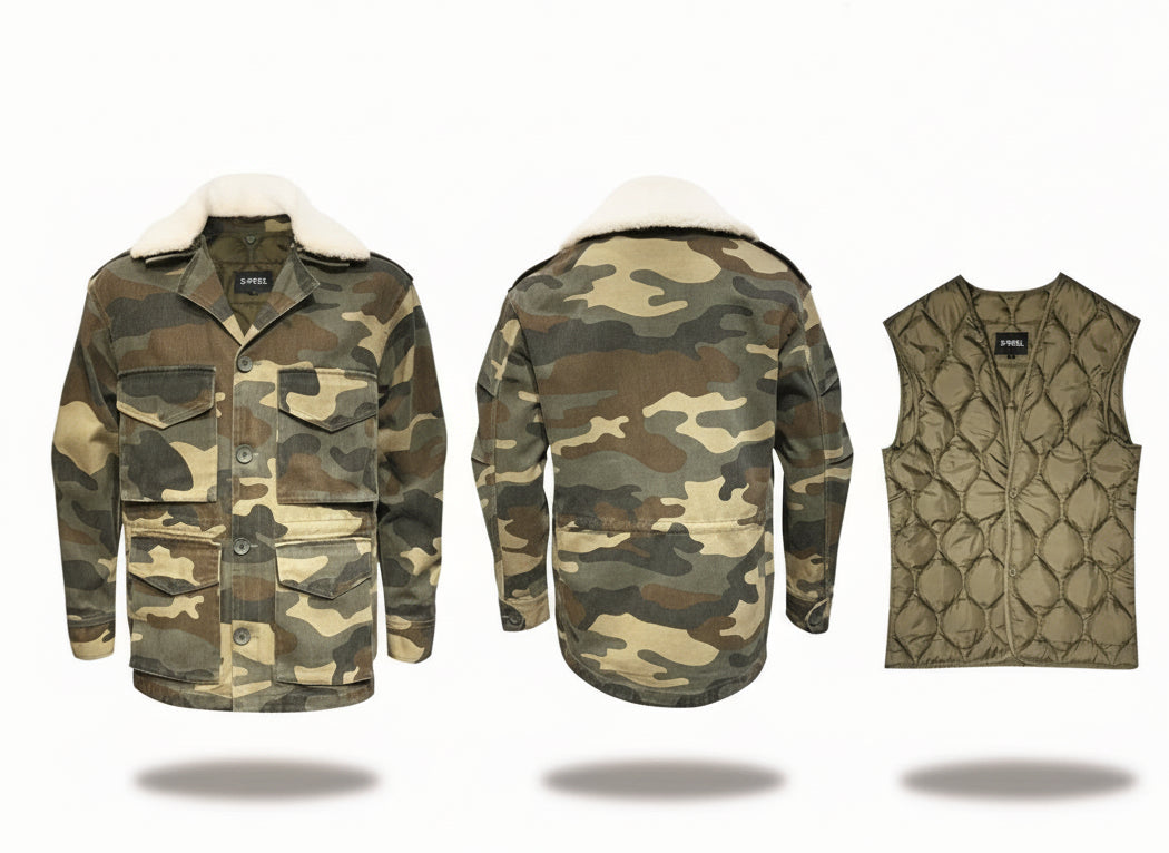 Giacca Uomo Mimetica con Fodera Interna Removibile – X-FEEL Invernale