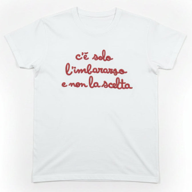 T-Shirt Donna Taglia Unica con Frasi Ironiche Stampa Effetto Ricamo