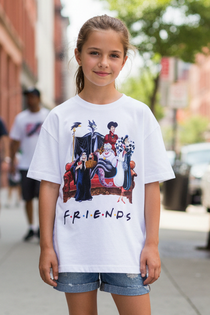 T-shirt Bambina Mini Me Villain Disney – Stampa Bianco e Nero Made in Italy