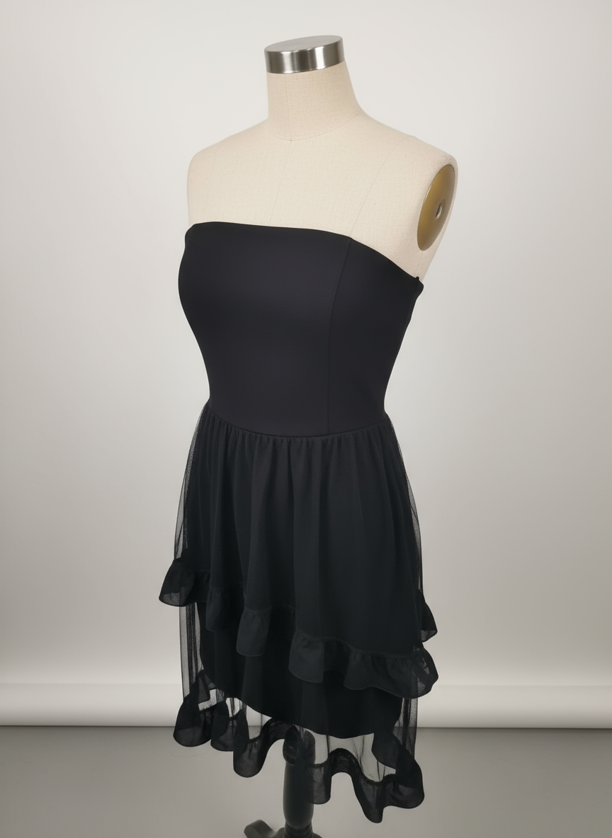 Vestito Tubino con Rouge in tulle - S/M/L