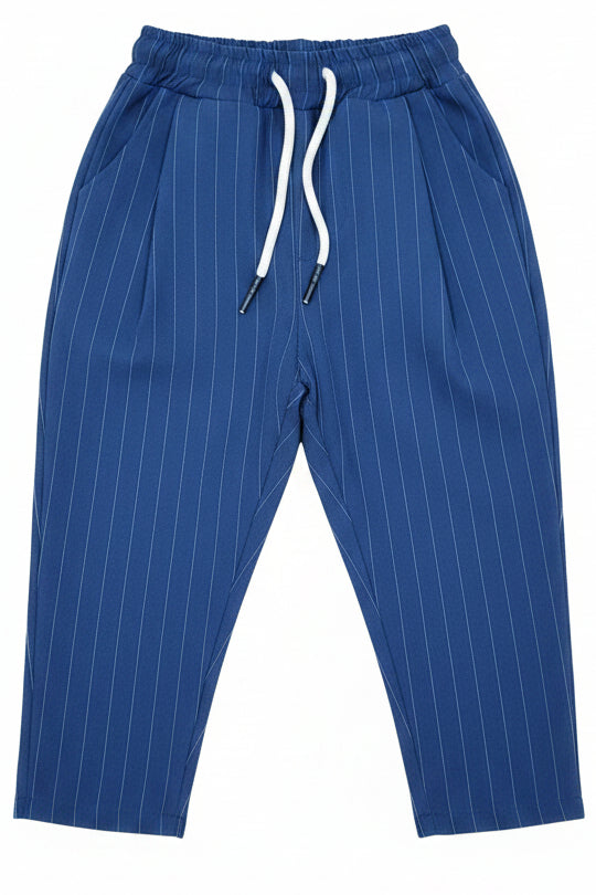 Pantalone bambino con coulisse Blu flat lay – Made in Italy | I Narcisi
