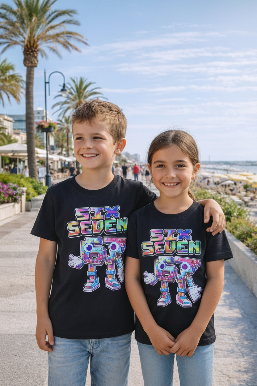 T-shirt Bambini Brainrot 'Six Seven' – Stampa Virale Made in Italy