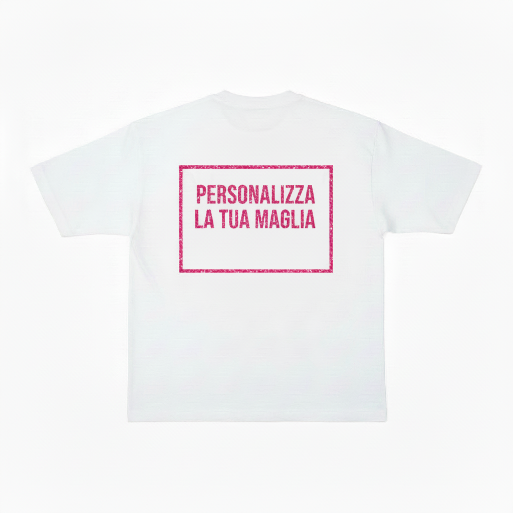 Maglia Scritte Virali Personalizzabile con Stampa Brillantinata